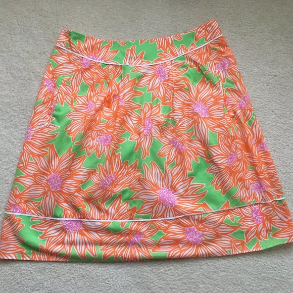 Lilly Pulitzer Dresses & Skirts - Lilly Pulitzer Green and Orange Floral Skirt